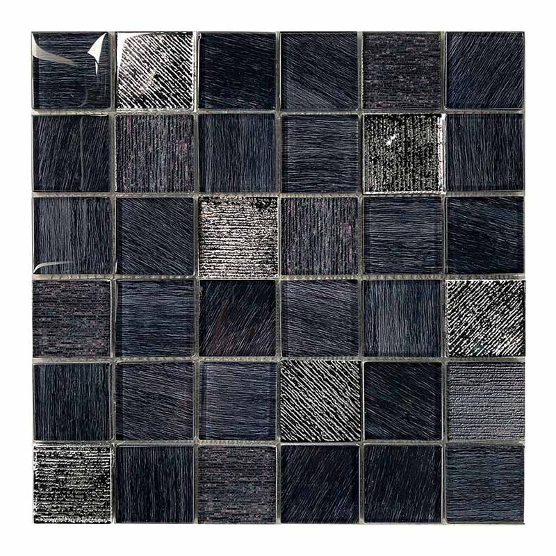 Linea-1 nera 4,8 x 4,8 cm Mosaikfliesen