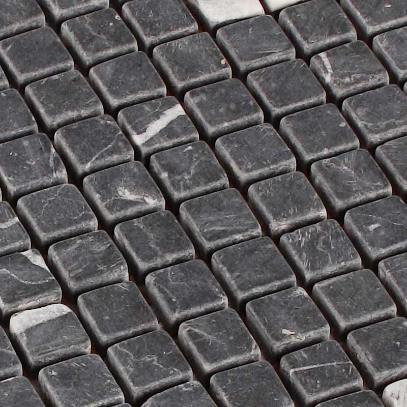 Antikmarmor Mosaik Nero Marquina 1,5 x 1,5 cm