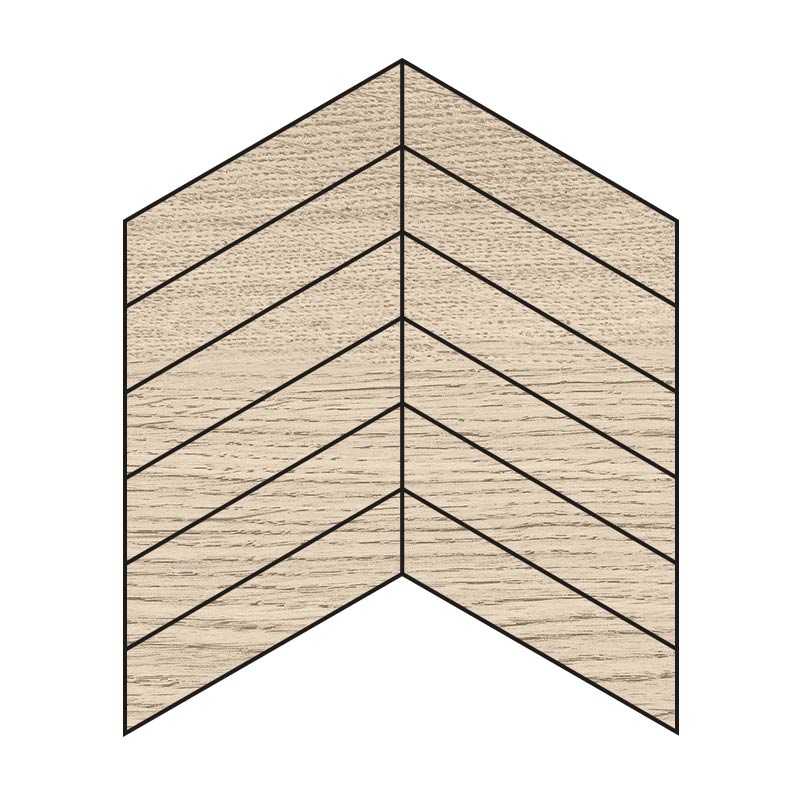 Lea Ceramiche Bio Select Oak Vanilla Chevron Mosaikfliesen