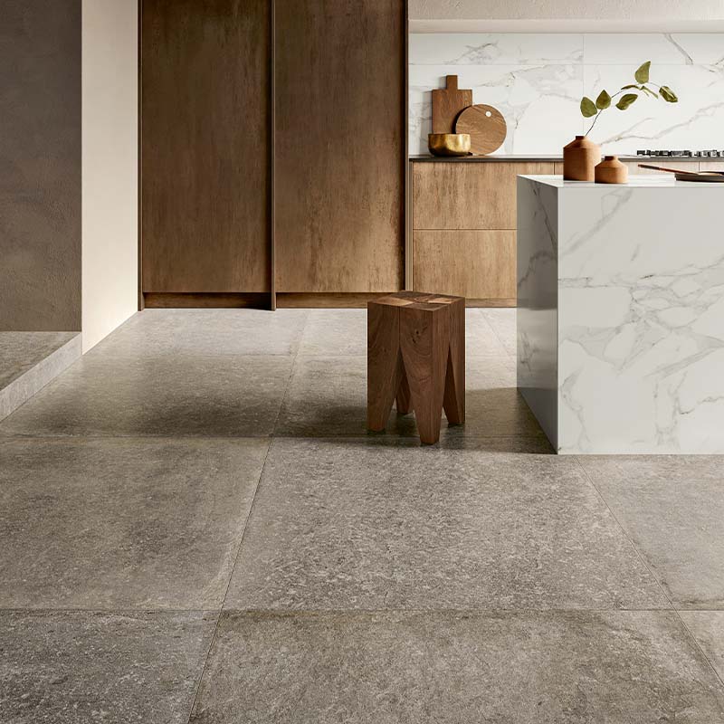 Rustikale Steinoptik Fliese Stone Design Grey 100 x 100 cm