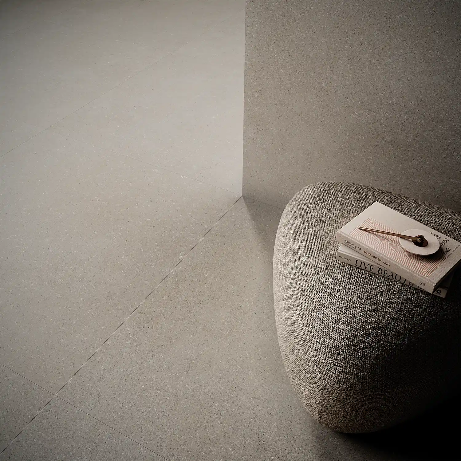Steinoptik Bodenfliese Rift Sand 90 x 90 cm