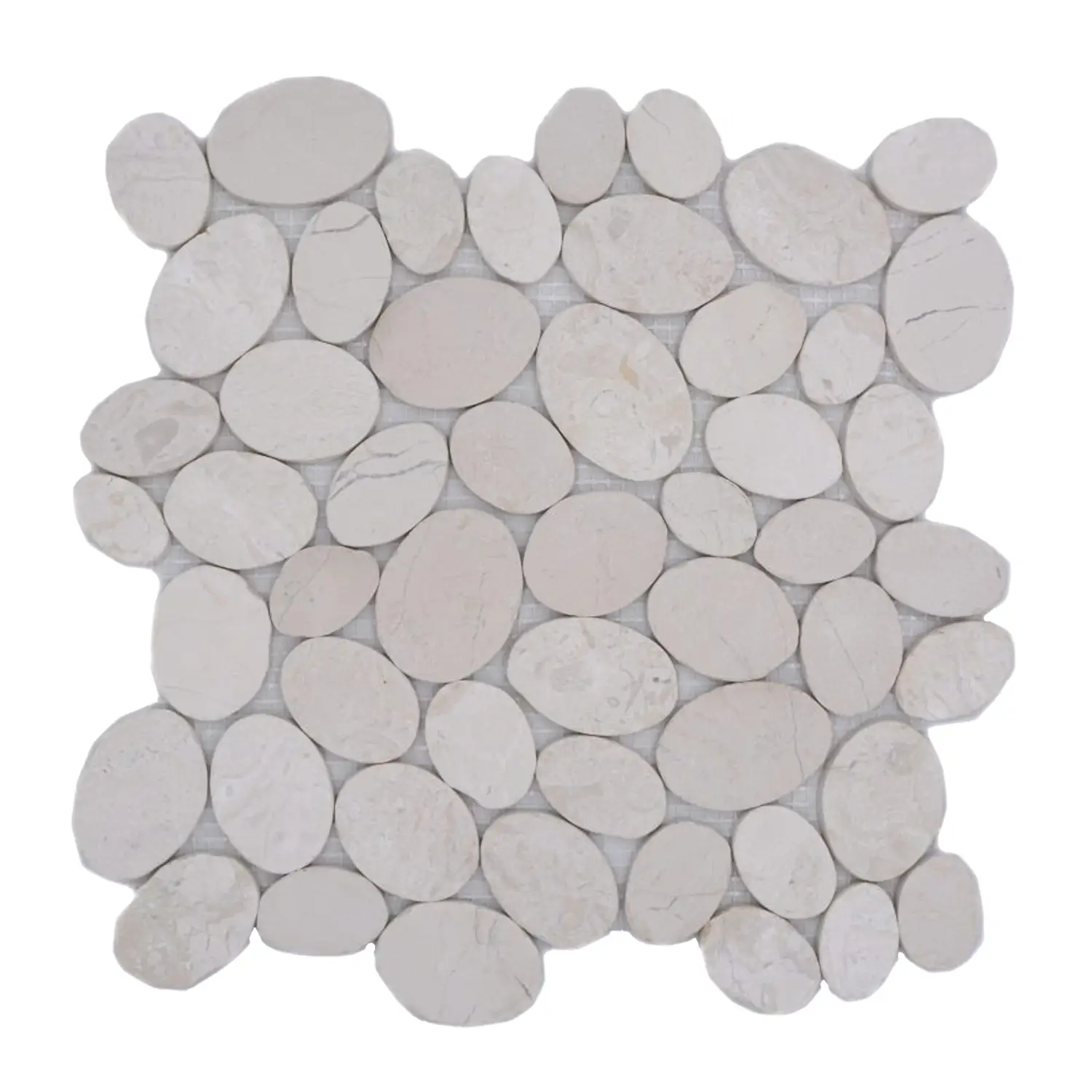 Flat Pebble new Flußstein Kieselmosaik Creme