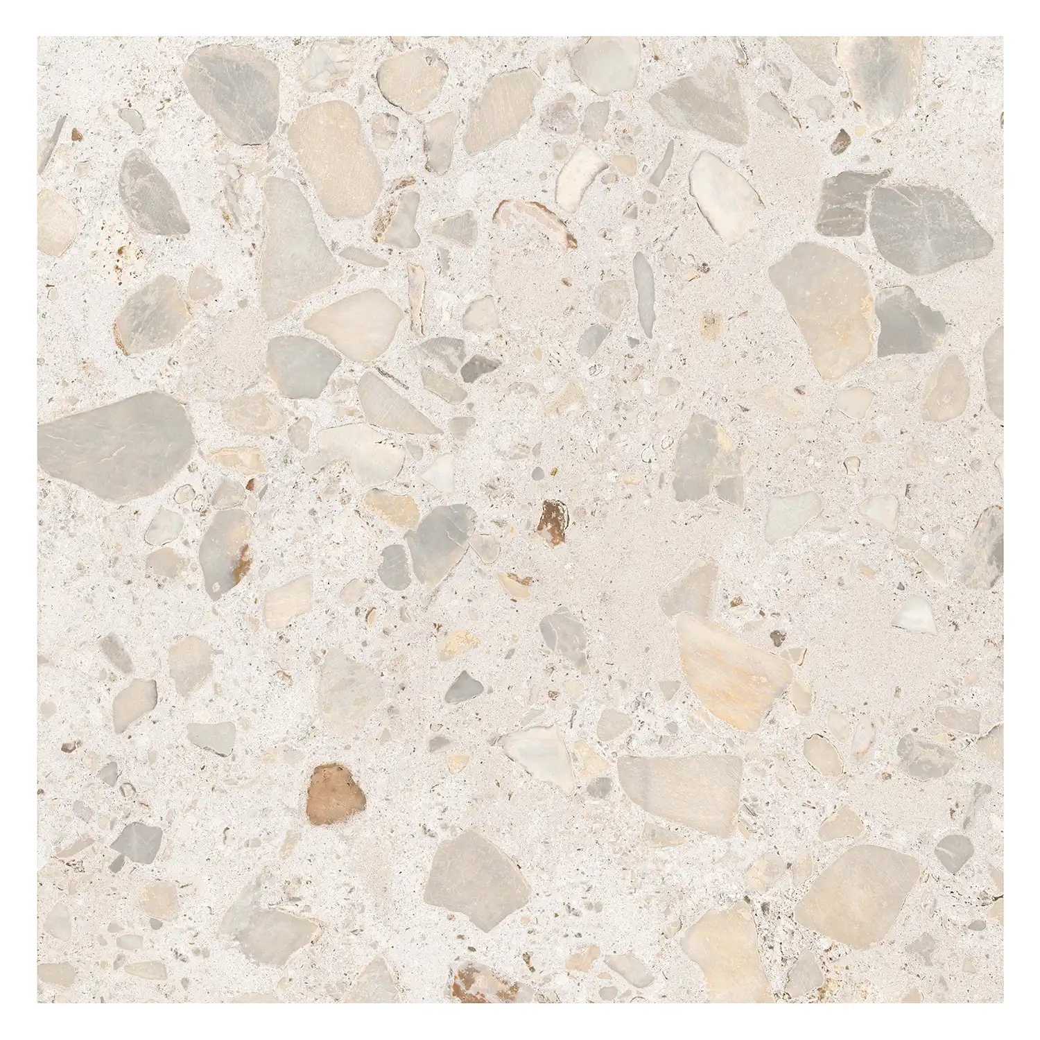 Terrazzo Fliese Shell Ivory 60 x 60 cm
