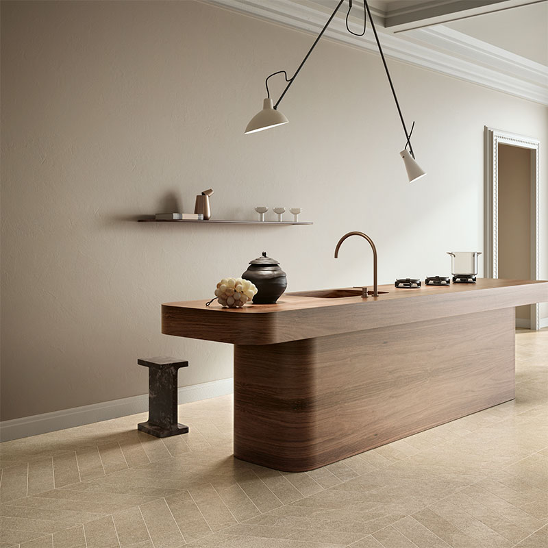 Serenissima Eclettica Beige Chevron DX/SX 11,7 x 52,5 cm Mosaikfliesen
