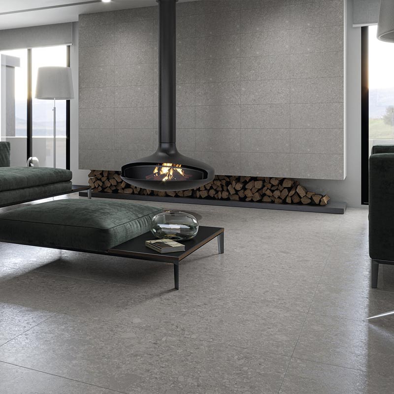 Terrazzo Optik Bodenfliese Reload Grey 30 x 60 cm