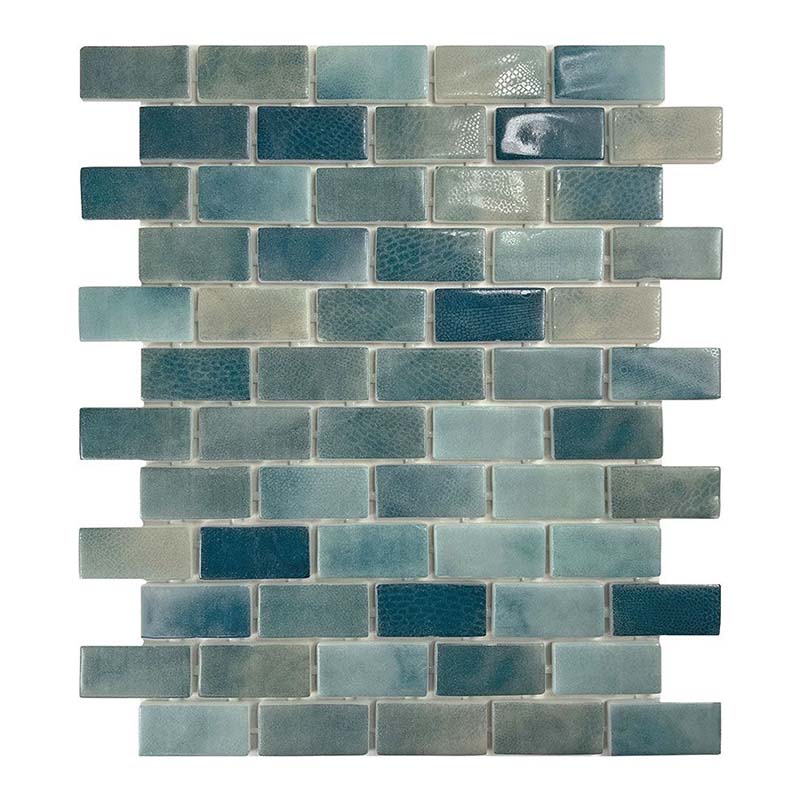 Muretto Mosaikfliesen Brick 2,5 Mare-1 Blue glänzend matt
