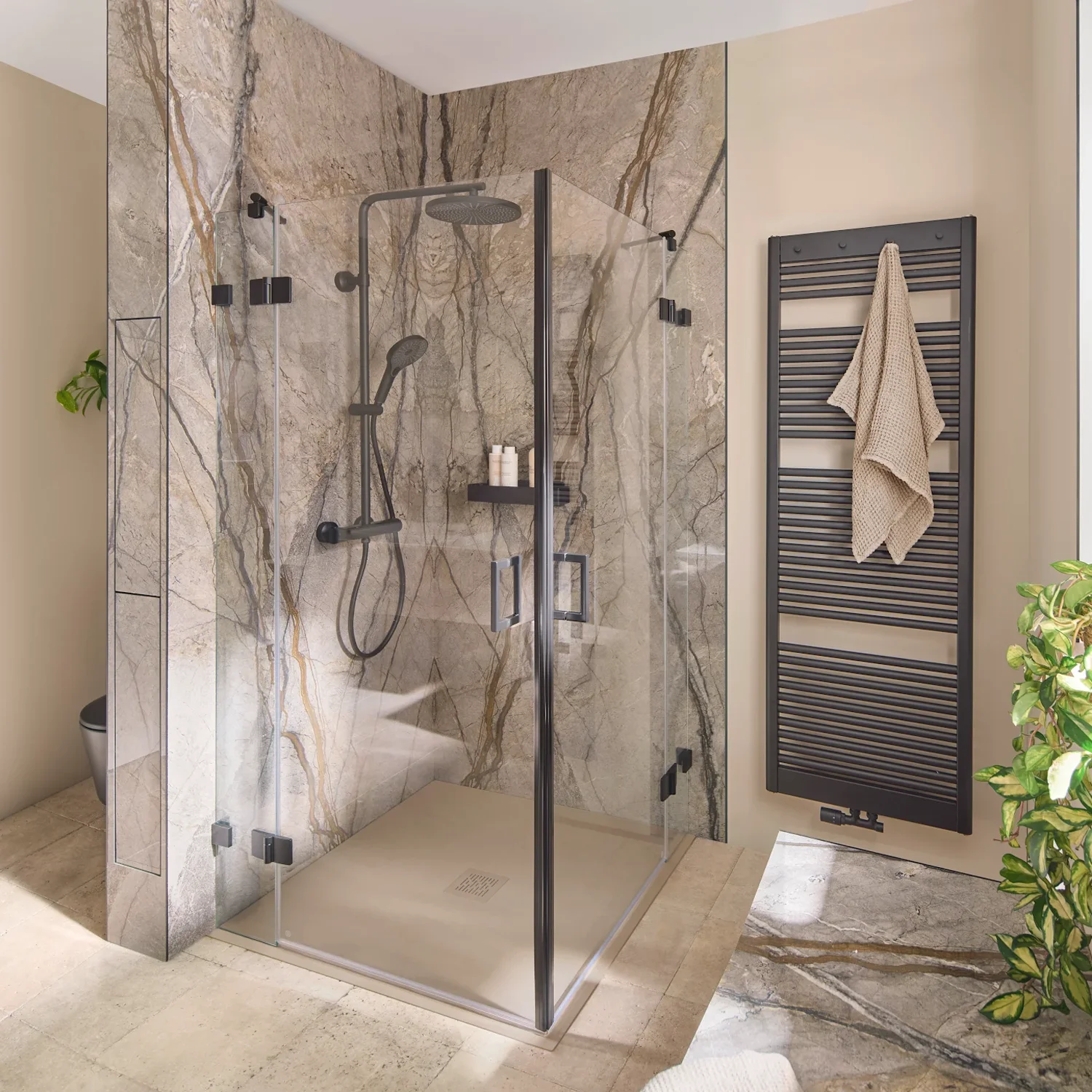 HSK RenoDeco Duschrückwand Marmor, Marrone