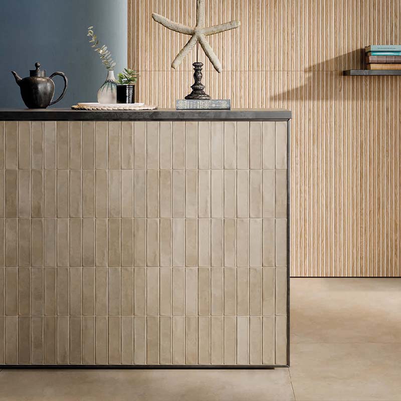 Fliese Cruda Brick Tortora 4,8 x 20 cm