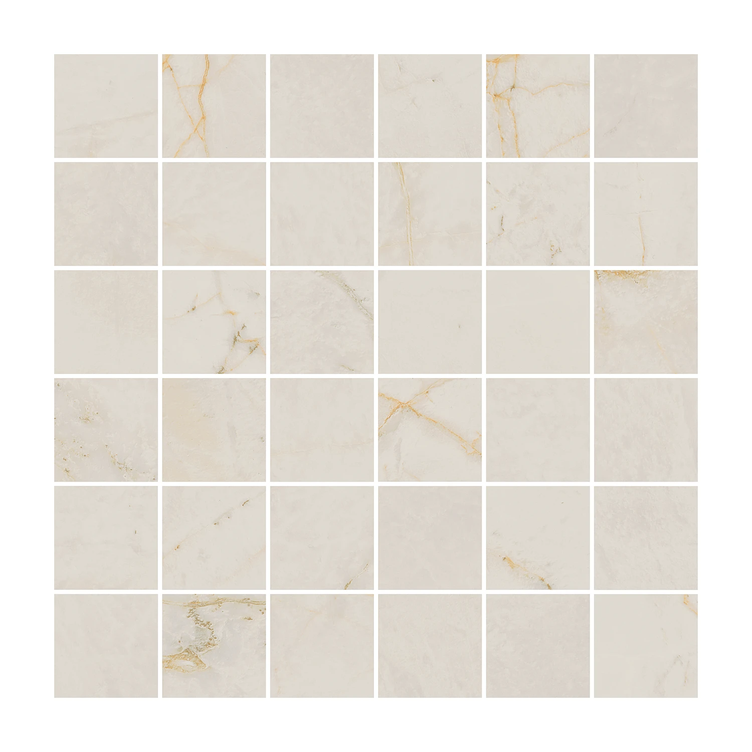 Marmoroptik Mosaikfliesen Arabescato Oro 5 x 5 cm