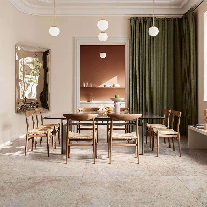 Travertin Fliese In Falda Perlato di Sicilia 120 x 120 cm