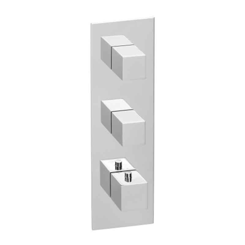 Herzbach Logic XL 2 Farbset für Universal-Thermostat-Modul eckige Griffe, 1 eckige Metall-Armaturenblende