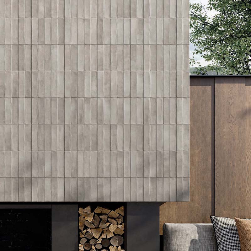 Fliese Cruda Brick Grigio 4,8 x 20 cm