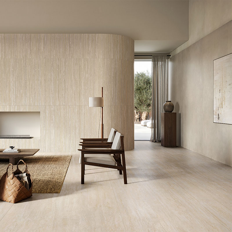 Travertin Optik Fliese Beige Vein Cut 60 x 120 cm