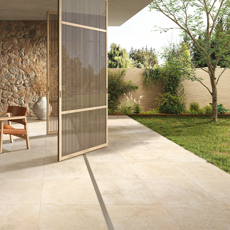 Rustikale Steinoptik Bodenfliese i-stone Cream R11 60 x 60cm