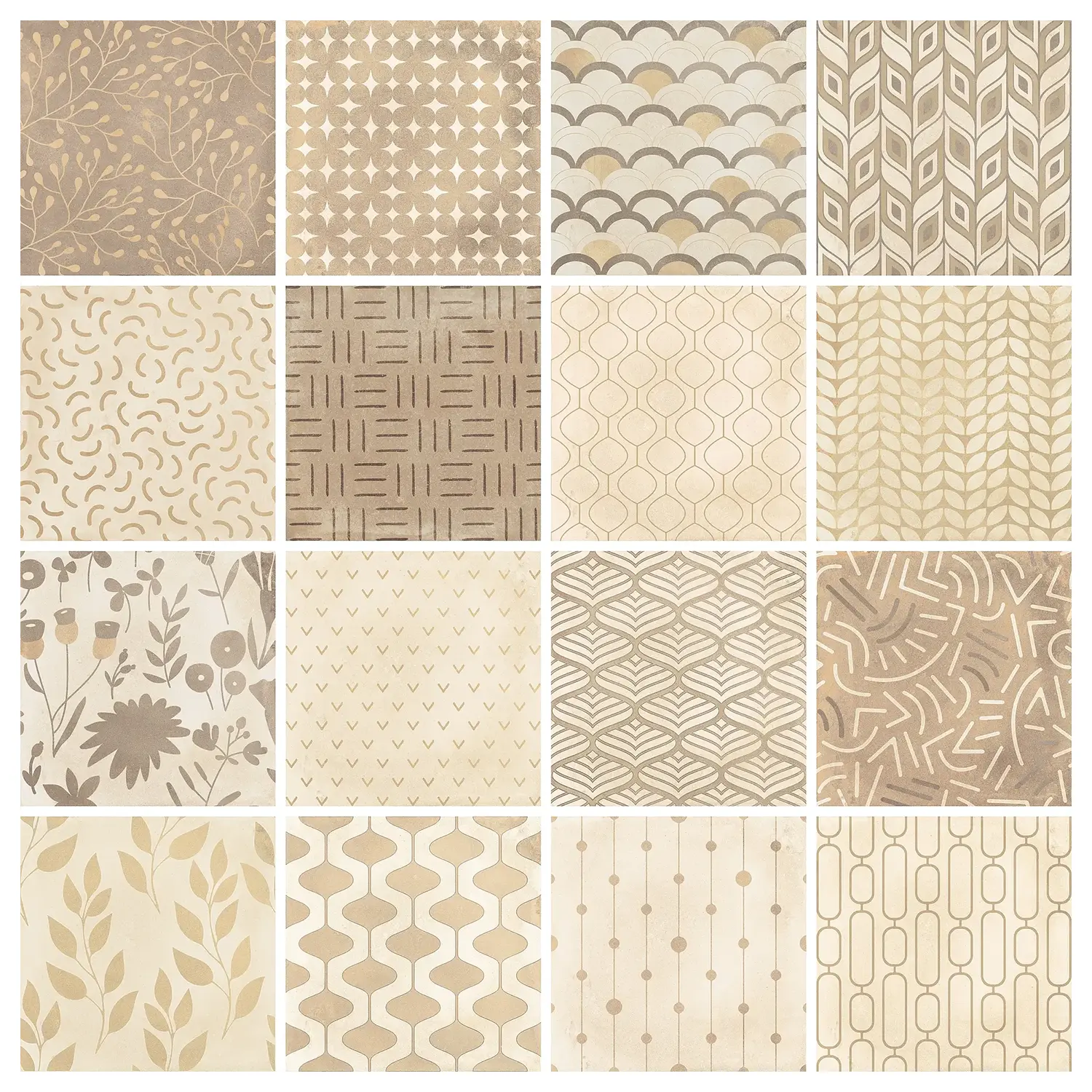 Jugendstil Fliese Design Evo Senape Mix 20 x 20 cm