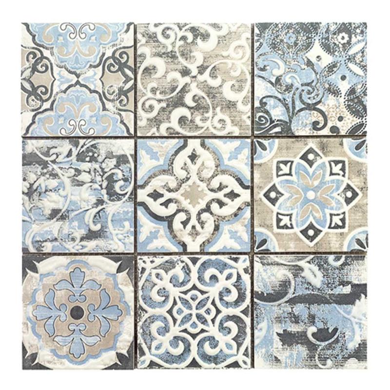 Maxi Patchwork-1 azzurro 10 x 10 cm Mosaikfliesen