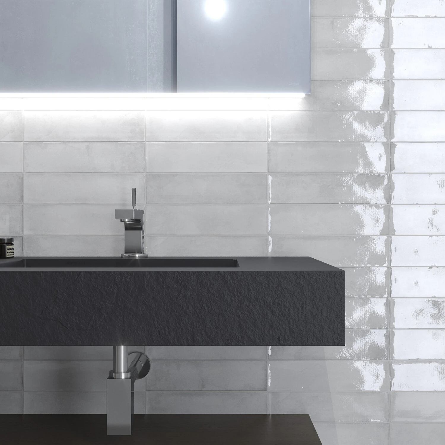 Wandfliese Brick Cambre White 7,5 x 30 cm