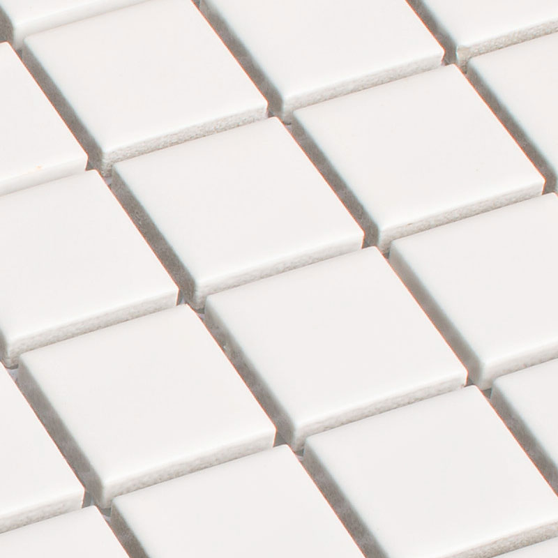 Defected White Mosaik Fliesen 2,3 x 2,3 cm Weiß Matt