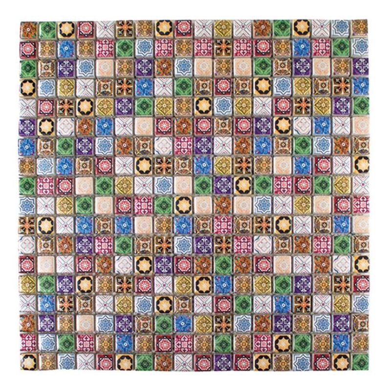 Mono-4 multicolore 1,5 x 1,5 cm Mosaikfliesen
