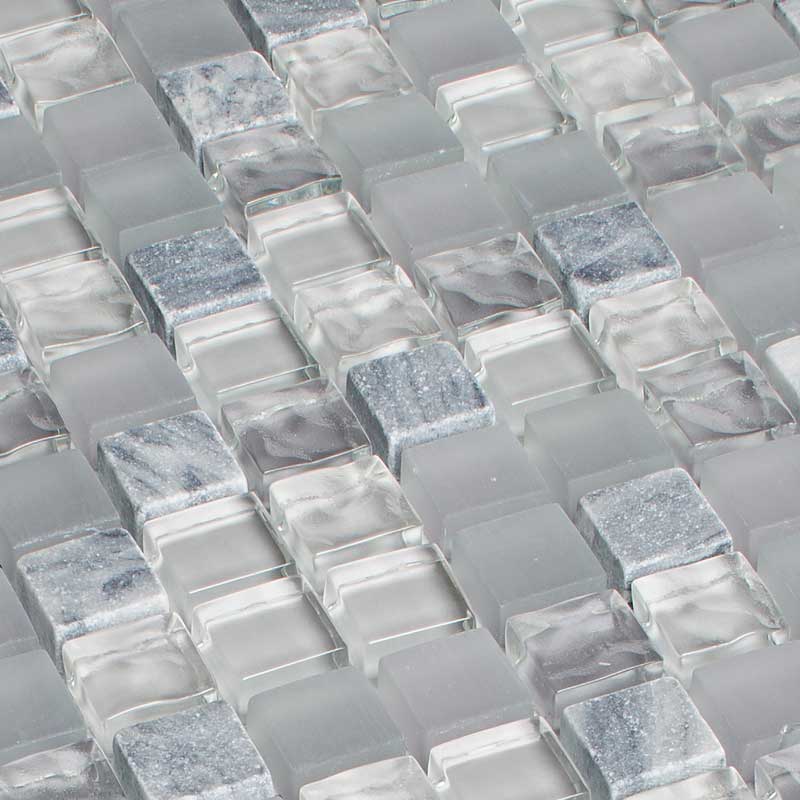 Glasmosaik Glass-Stone Sky Grau 1,5 x 1,5 cm