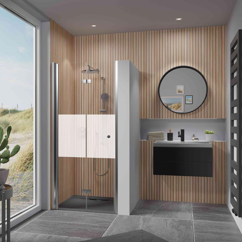 HSK Favorit Nova Drehfalttür in Nische pendelbar 90 cm