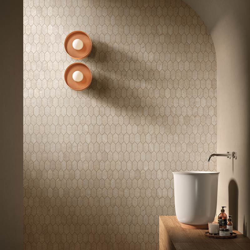 Cercom Archistone Archi Sand Losanga Mosaikfliesen