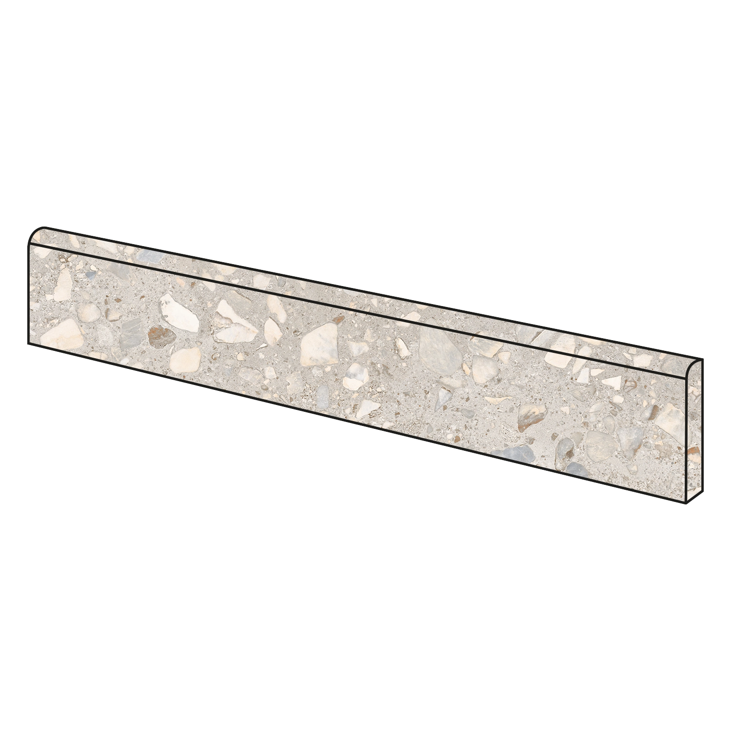 Terrazzo Sockel Shell Grey 6,5 x 120 cm