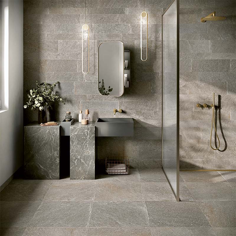 Steinoptik Bodenfliese Quarzite Grigio 60 x 60 cm