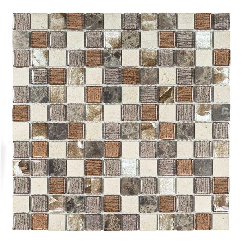 Mix-Flair-3 marrone 2,3 x 2,3 cm Mosaikfliesen