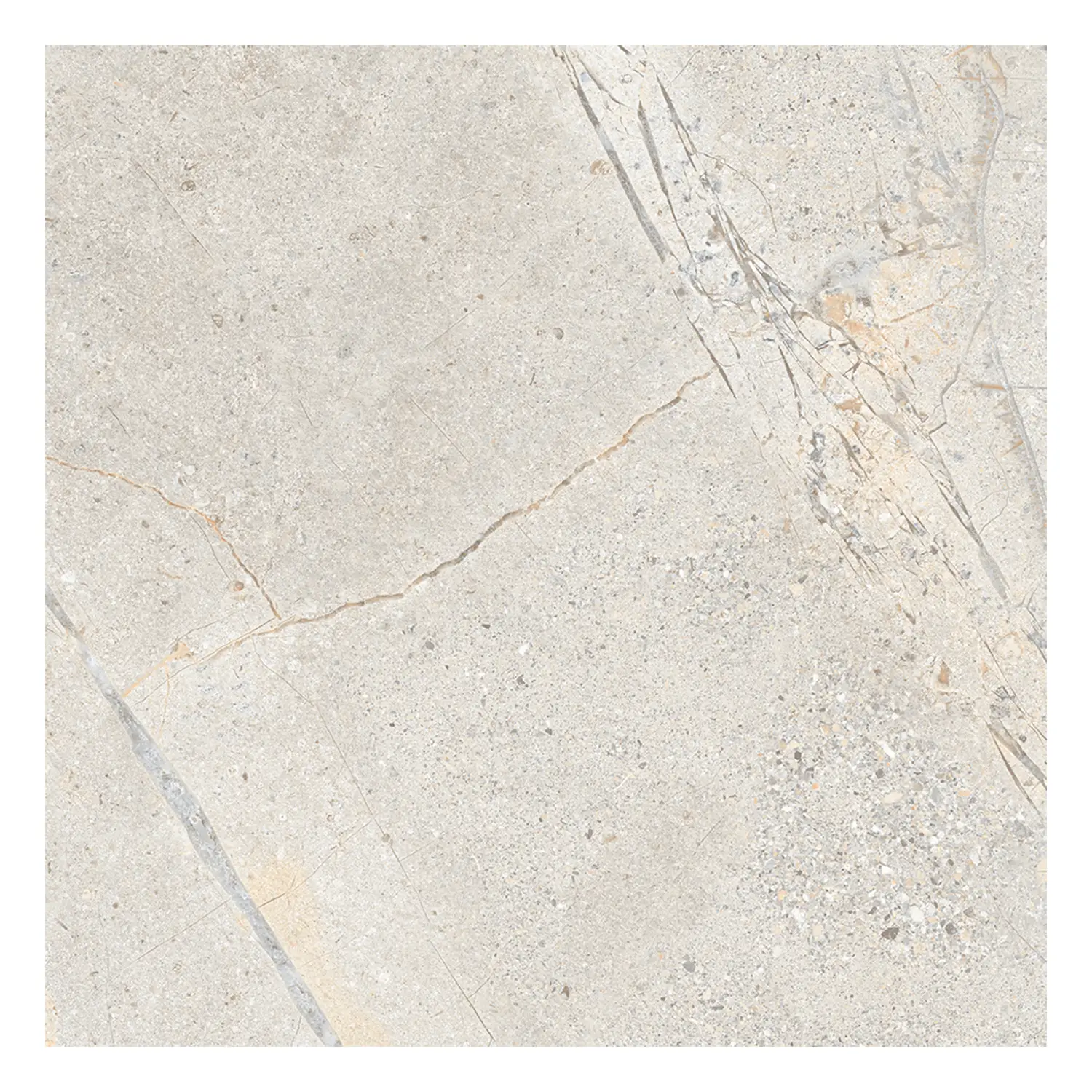 Steinoptik Fliese Crust Light Grey 60 x 60 cm