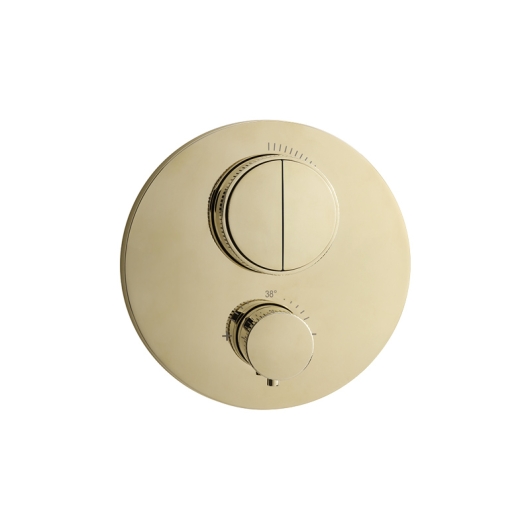 Herzbach Push Round Gold Thermostat 2 Verbraucher