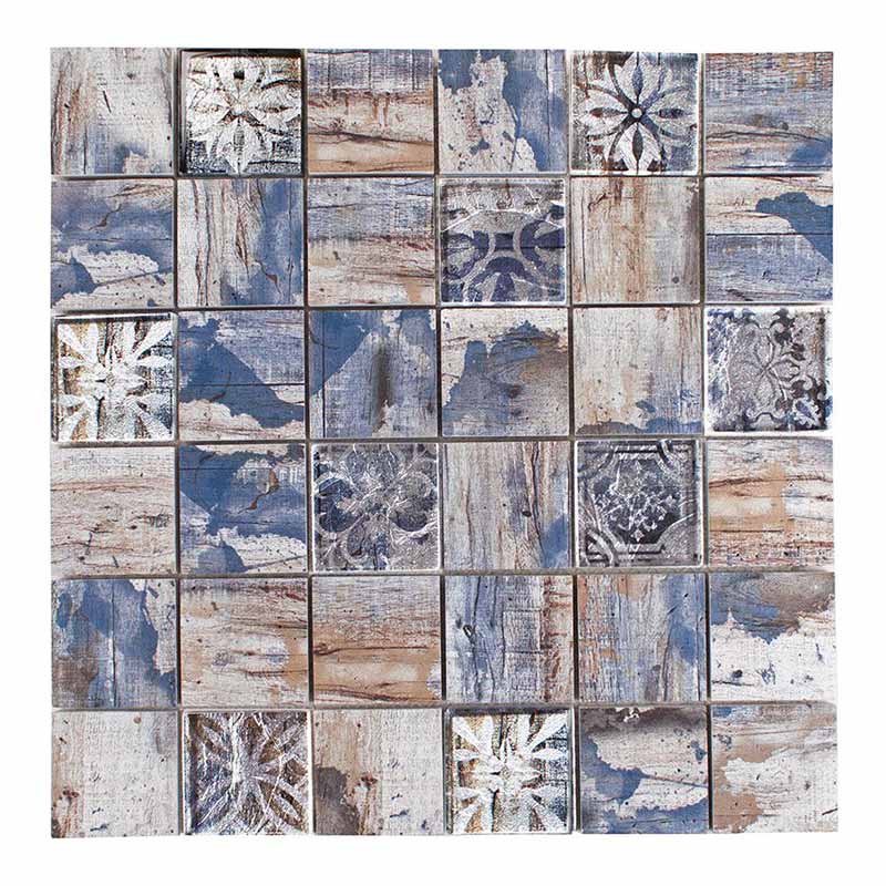 Modo Shabby Chic-1 azul 4,8 x 4,8 cm Mosaikfliesen