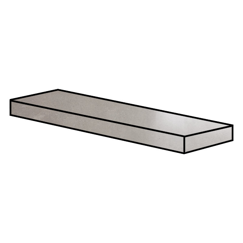 Rondine Oxyd Light Grey Full Lappato 33 x 120 x 4 cm Eckstufenplatte DX
