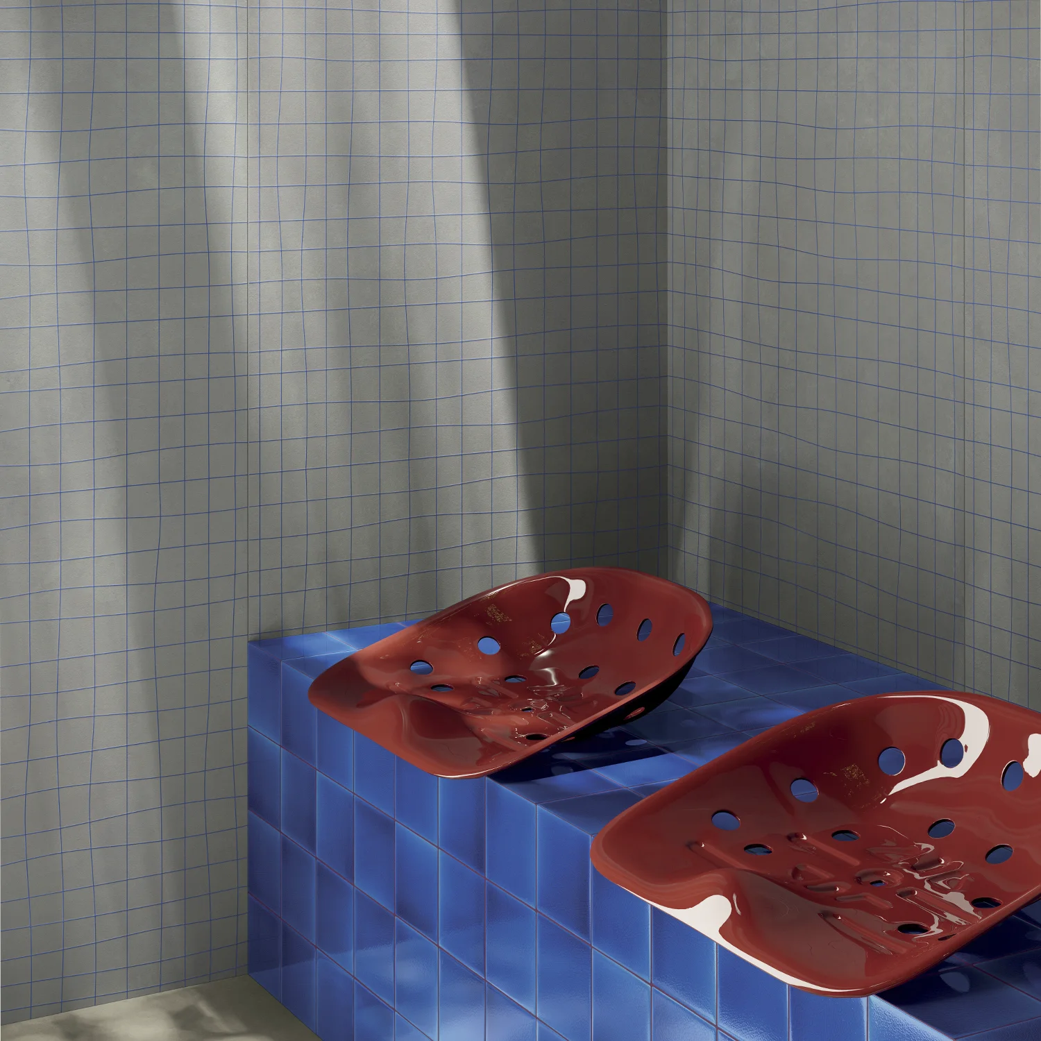 Zementoptik Dekor Geometria Macro Blu 60 x 120 cm