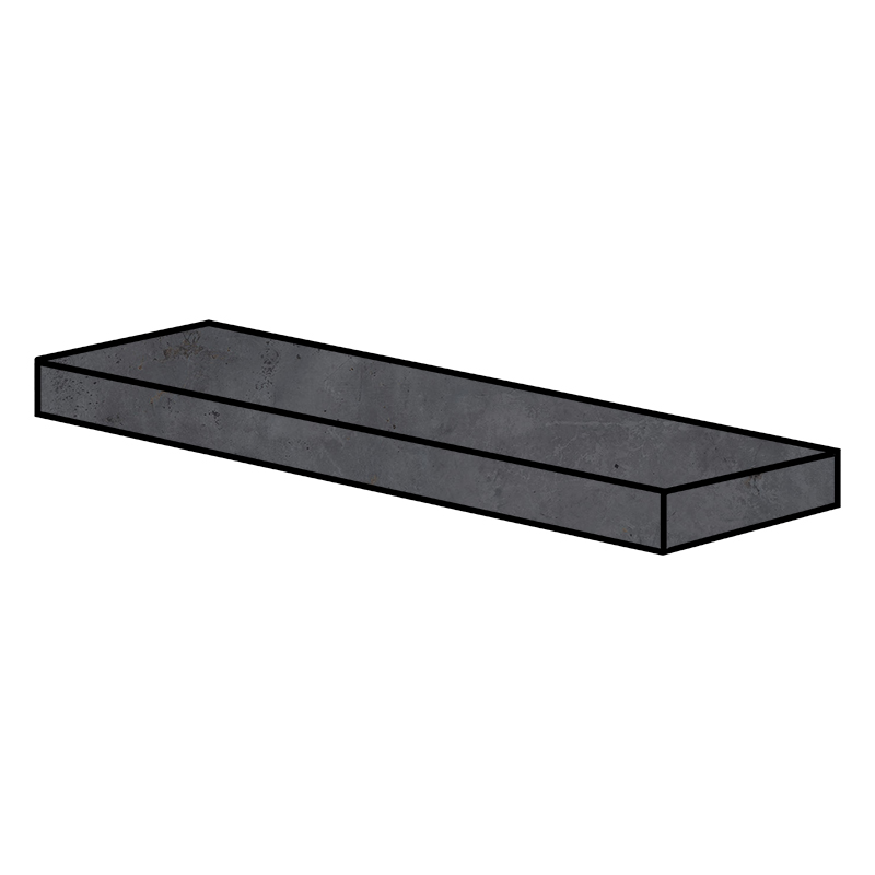 Rondine Oxyd Dark Naturale 33 x 120 x 4 cm Eck-Stufenplatte DX
