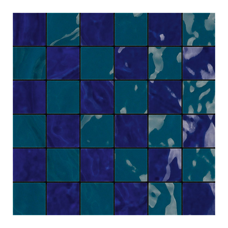 CIR Tadelakt Mosaico Fez Mix Blu/Verde 5 x 5 cm Mosaikfliesen