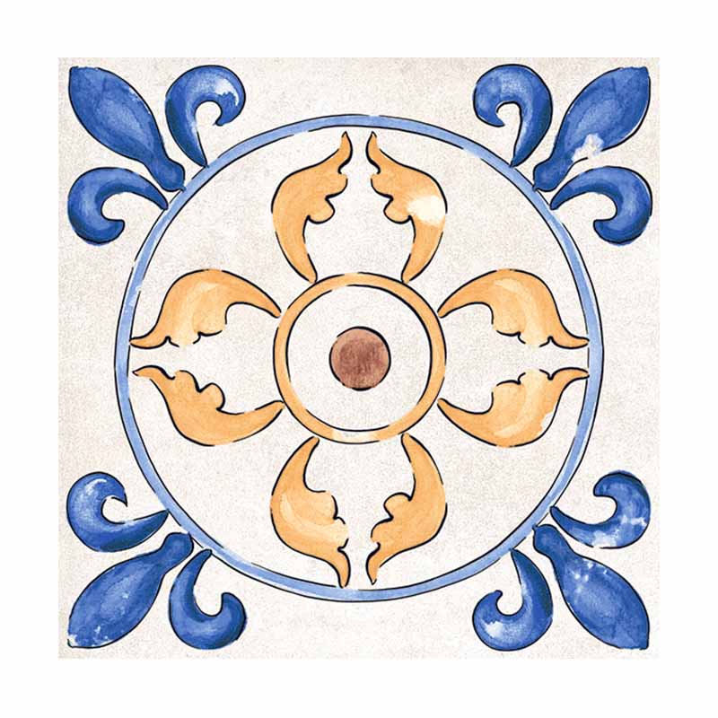 Cotto Bodenfliese Etrusche Decoro Mix 20,3 x 20,3 cm