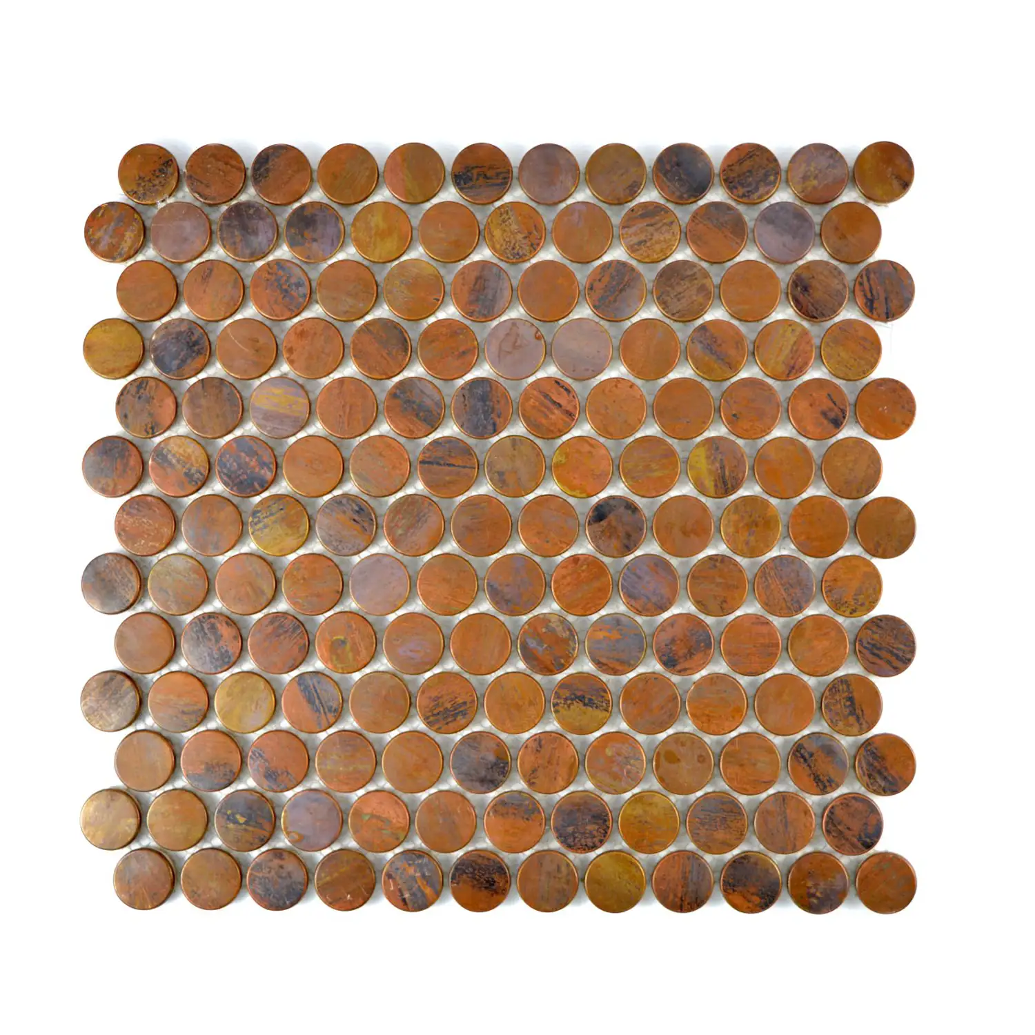 Buttons Metall Knopf-Mosaikfliesen Kupfer Optik