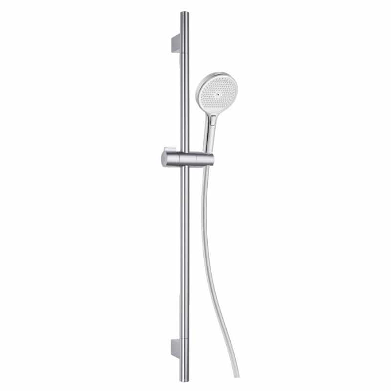 Design Brausegarnitur 70 cm Rund Chrom Weiß