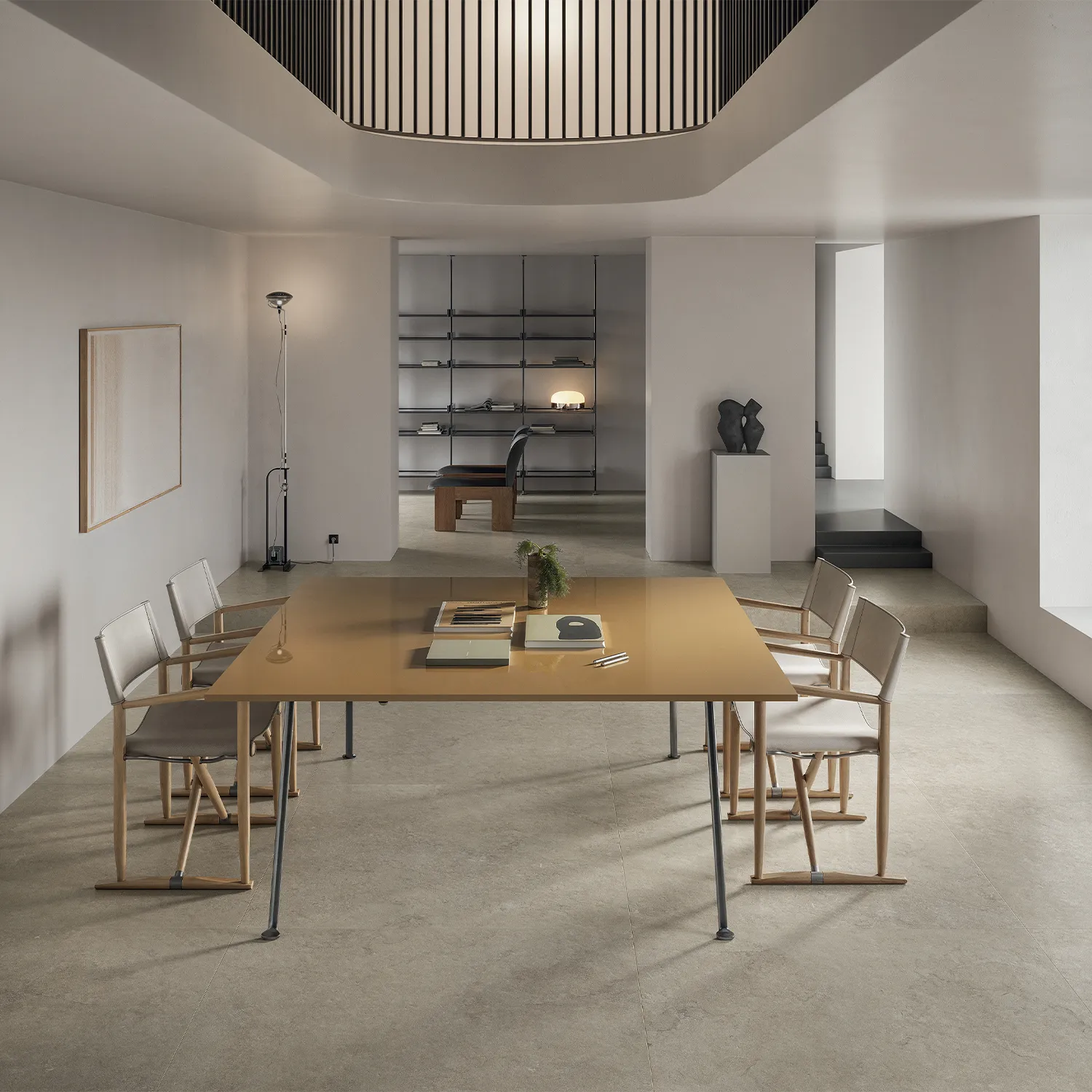 Steinoptik Bodenfliese Portland Greige 120 x 120 cm