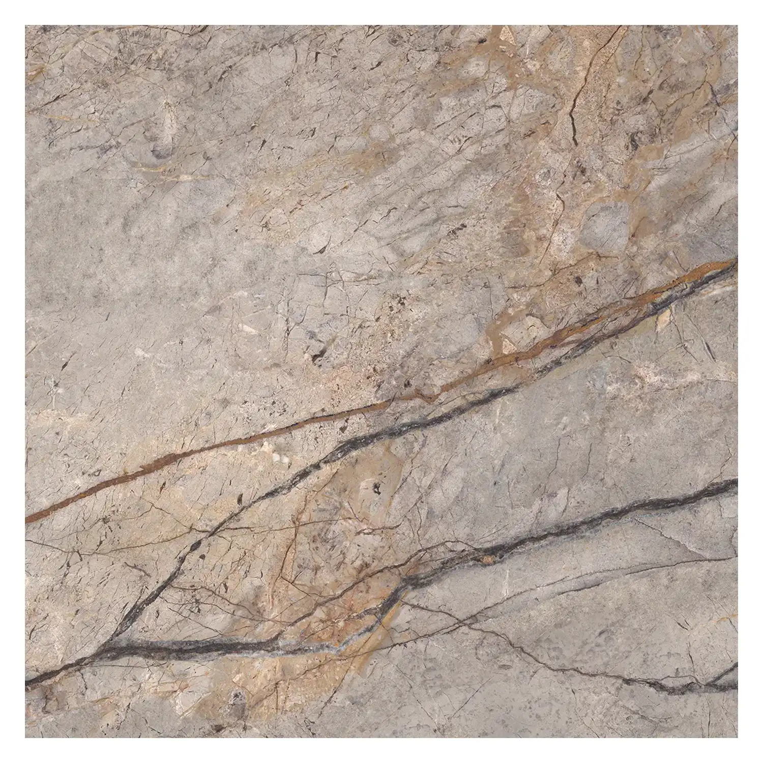 Marmor Optik Fliese Silver Roots 88,9 × 88,9 cm Matt