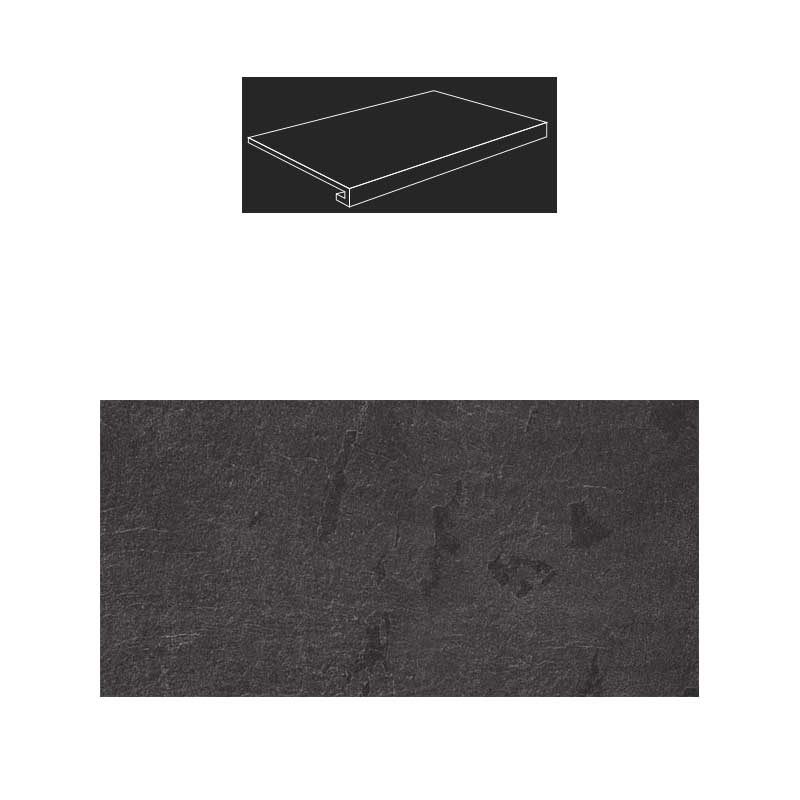 gazzini Slide Black Stufenplatte Gradino 33 x 60 cm