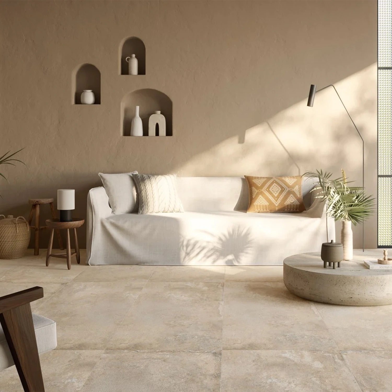 Betonoptik Bodenfliese Urbanica Sand 60 x 120 cm