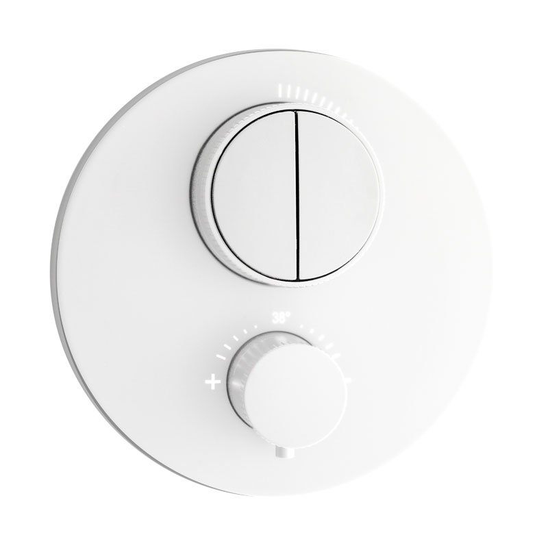 Herzbach Push Round Deep White Thermostat 2 Verbraucher