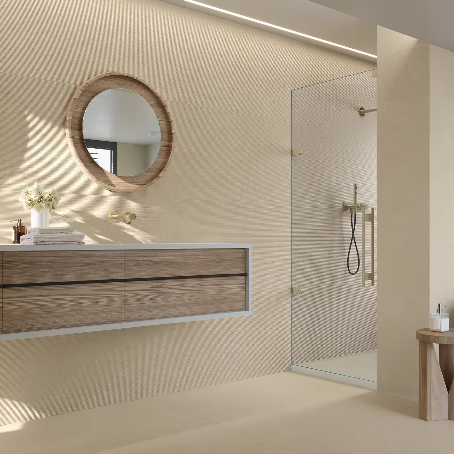 Steinoptik Bodenfliese Rift Ivory 60 x 120 cm