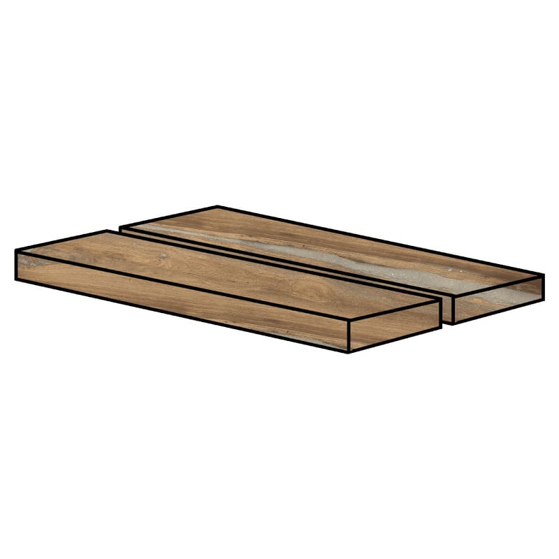 Rondine Infinity Oak 33 x 120 x 4 cm Eck-Stufenplatte DX Holzoptik