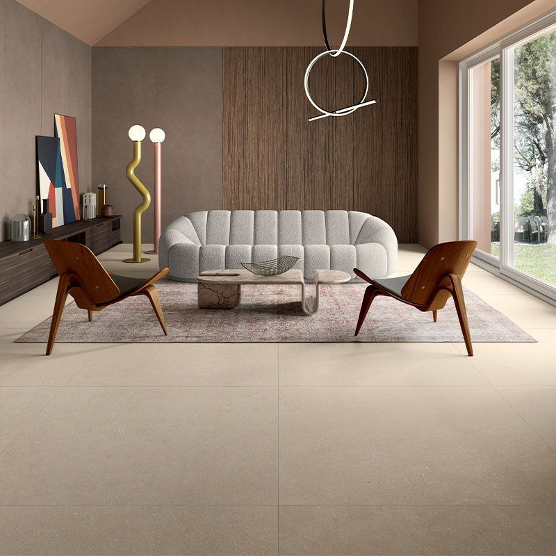 Kalkstein Optik Fliese Lea Intense Beige 120 x 120 cm