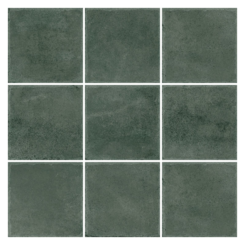 Landhaus Retro Wandfliese Block Green Matte 14,4 x 14,4 cm