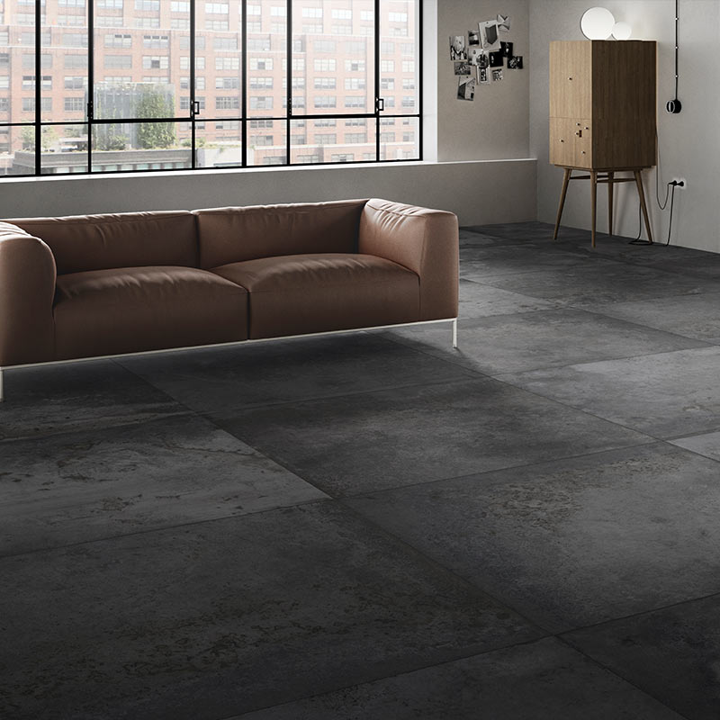 Del Conca HLC 8 Alchimia Nero 120 x 120 cm Bodenfliese
