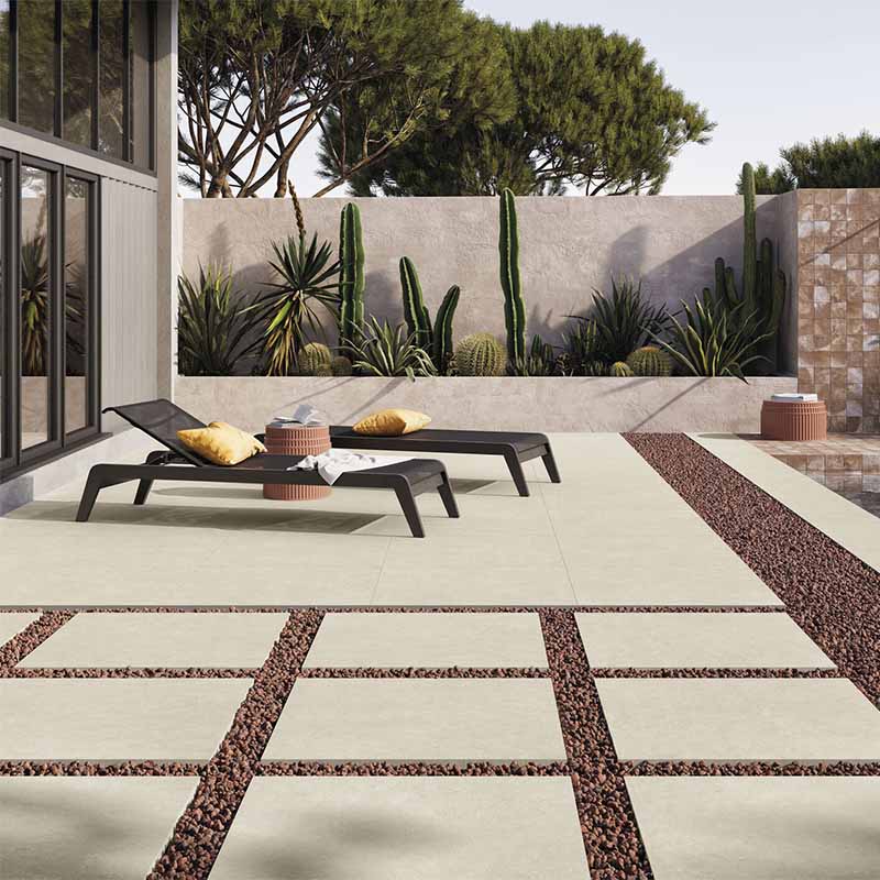 Betonoptik Terrassenplatte Acron Ivory 90 x 90 cm